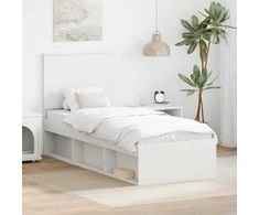 Lova Lovos rėmas Balta 75 x 190 cm Kietos pušies mediena