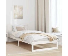 Lova Lovos rėmas Balta 75 x 190 cm Kietos pušies mediena