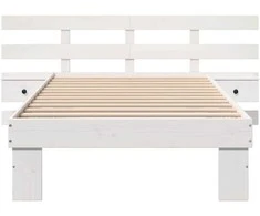 Lova Lovos rėmas Balta 80 x 200 cm Kietos pušies mediena