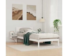 Lova Lovos rėmas Balta 80 x 200 cm Kietos pušies mediena