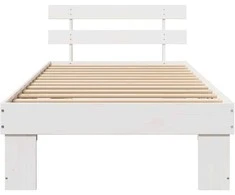 Lova Lovos rėmas Balta 80 x 200 cm Kietos pušies mediena