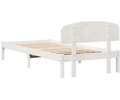 Lova Lovos rėmas Balta 80 x 200 cm Kietos pušies mediena