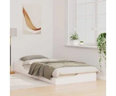 Lova Lovos rėmas Balta 80 x 210 cm Kietos pušies mediena
