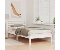 Lova Lovos rėmas Balta 80 x 210 cm Kietos pušies mediena