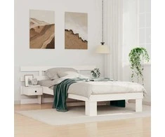 Lova Lovos rėmas Balta 90 x 190 cm Kietos pušies mediena