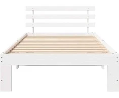 Lova Lovos rėmas Balta 90 x 190 cm Kietos pušies mediena