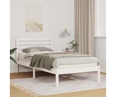 Lova Lovos rėmas Balta 90 x 190 cm Kietos pušies mediena
