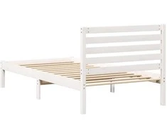 Lova Lovos rėmas Balta 90 x 200 cm Kietos pušies mediena