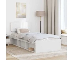 Lova Lovos rėmas Balta 90 x 200 cm Kietos pušies mediena