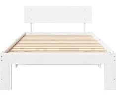 Lova Lovos rėmas Balta 90 x 200 cm Kietos pušies mediena