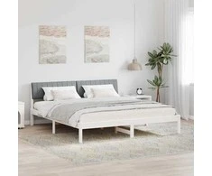 Lova Lovos rėmas Balta ir šviesiai pilka 180 x 200 cm Pušies masyvas