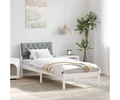 Lova Lovos rėmas Balta ir šviesiai pilka 80 x 200 cm Pušies masyvas