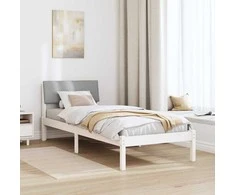 Lova Lovos rėmas Balta ir šviesiai pilka 80 x 200 cm Pušies masyvas