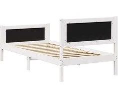 Lova Lovos rėmas Balta ir šviesiai pilka 90 x 200 cm Pušies masyvas