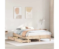 Lova Lovos rėmas be čiužinio, 135x190cm, pušies medienos masyvas