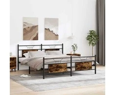 Lova Lovos rėmas be čiužinio, dūminio ąžuolo, 160x200cm, metalas