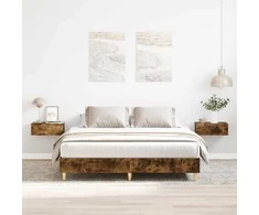 Lova Lovos rėmas be čiužinio, dūminio ąžuolo, 140x200cm, mediena