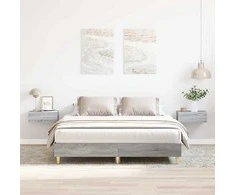 Lova Lovos rėmas be čiužinio, pilkos ąžuolo, 150x200cm, mediena