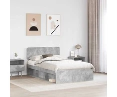 Lova Lovos rėmas Betoninė 120 x 200 cm Kietos pušies mediena