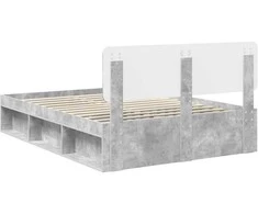 Lova Lovos rėmas Betoninė 140 x 190 cm Kietos pušies mediena