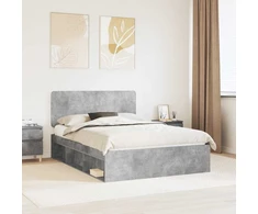 Lova Lovos rėmas Betoninė 140 x 190 cm Kietos pušies mediena