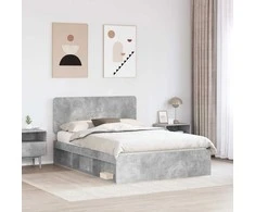 Lova Lovos rėmas Betoninė 140 x 190 cm Kietos pušies mediena