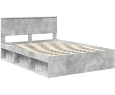 Lova Lovos rėmas Betoninė 140 x 190 cm Kietos pušies mediena