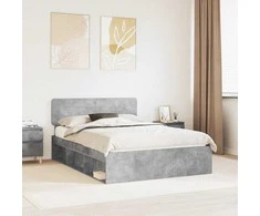 Lova Lovos rėmas Betoninė 140 x 200 cm Kietos pušies mediena