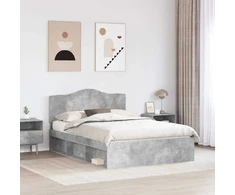 Lova Lovos rėmas Betoninė 140 x 200 cm Kietos pušies mediena