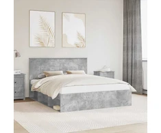 Lova Lovos rėmas Betoninė 160 x 200 cm Kietos pušies mediena