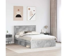 Lova Lovos rėmas Betoninė 160 x 200 cm Kietos pušies mediena
