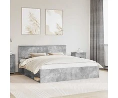 Lova Lovos rėmas Betoninė 180 x 200 cm Kietos pušies mediena
