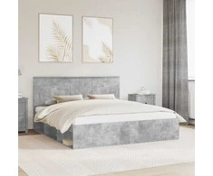 Lova Lovos rėmas Betoninė 180 x 200 cm Kietos pušies mediena