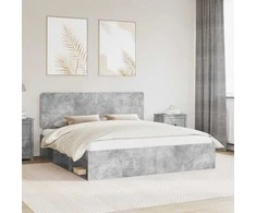 Lova Lovos rėmas Betoninė 180 x 200 cm Kietos pušies mediena