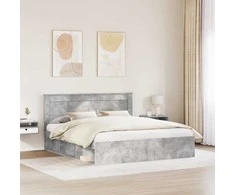Lova Lovos rėmas Betoninė 180 x 200 cm Kietos pušies mediena