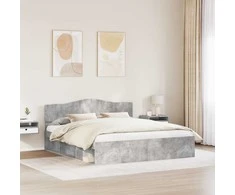 Lova Lovos rėmas Betoninė 180 x 200 cm Kietos pušies mediena