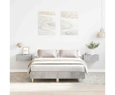 Lova Lovos rėmas Betono pilka 193 x 123 x 25 cm Apdirbta mediena