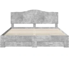Lova Lovos rėmas Betono pilka 200 x 200 cm Apdirbta mediena
