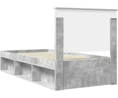 Lova Lovos rėmas Betono pilka 90 x 190 cm Kietos pušies mediena