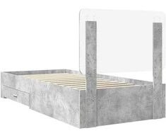 Lova Lovos rėmas Betono pilka 90 x 200 cm Apdirbta mediena