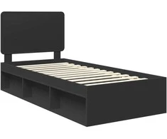 Lova Lovos rėmas Juoda 100 x 200 cm Kietos pušies mediena