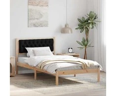 Lova Lovos rėmas Juoda 100 x 200 cm Kietos pušies mediena