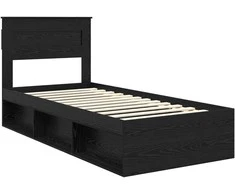 Lova Lovos rėmas Juoda 100 x 200 cm Kietos pušies mediena