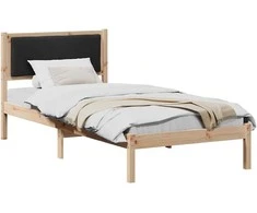 Lova Lovos rėmas Juoda 100 x 200 cm Kietos pušies mediena