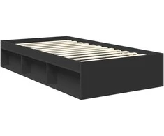 Lova Lovos rėmas Juoda 100 x 200 cm Kietos pušies mediena