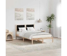 Lova Lovos rėmas Juoda 120 x 200 cm Kietos pušies mediena