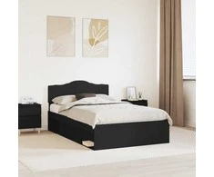 Lova Lovos rėmas Juoda 120 x 200 cm Kietos pušies mediena