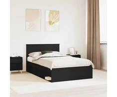 Lova Lovos rėmas Juoda 120 x 200 cm Kietos pušies mediena