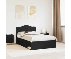Lova Lovos rėmas Juoda 120 x 200 cm Kietos pušies mediena
