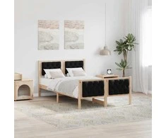 Lova Lovos rėmas Juoda 120 x 200 cm Kietos pušies mediena
